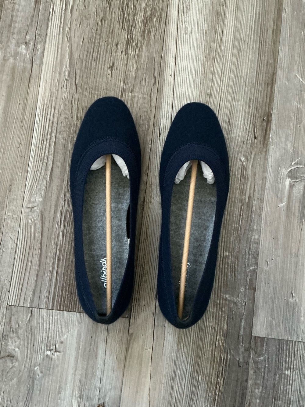 allbirds Navy Wool Ballet Flats